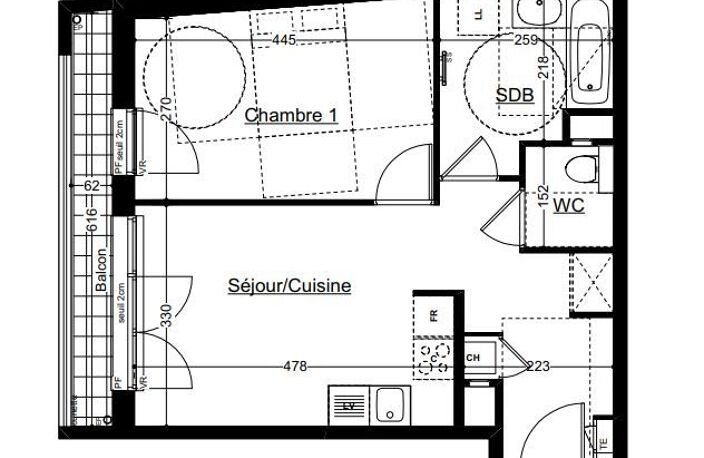 Annemasse au 2ème étage appartement T2 de 43m² — photo 4