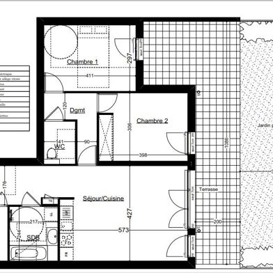 Appartement 3 pièces 308000 €