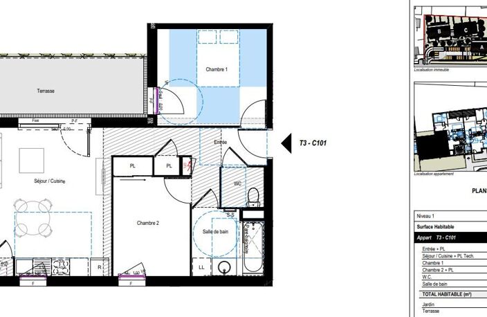 Appartement T3 de 56m² avec jardin privatif — photo 3