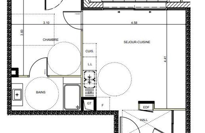 Appartement T2 rez de jardin — photo 5