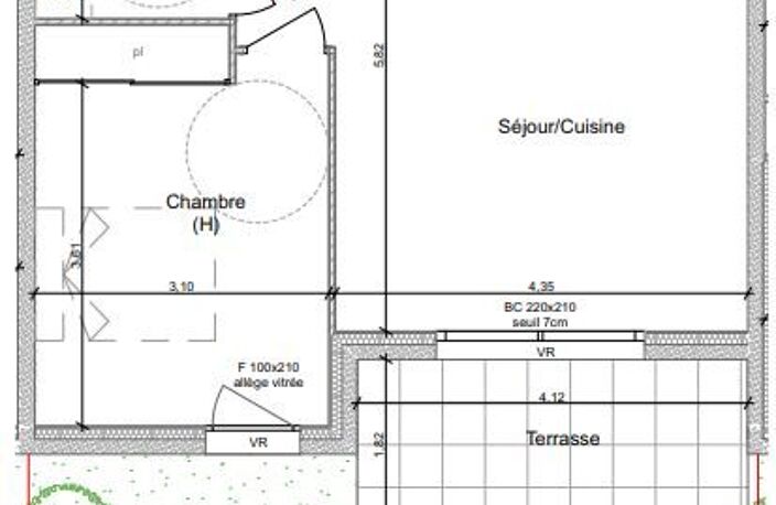 Appartement T2 rez de jardin — photo 4