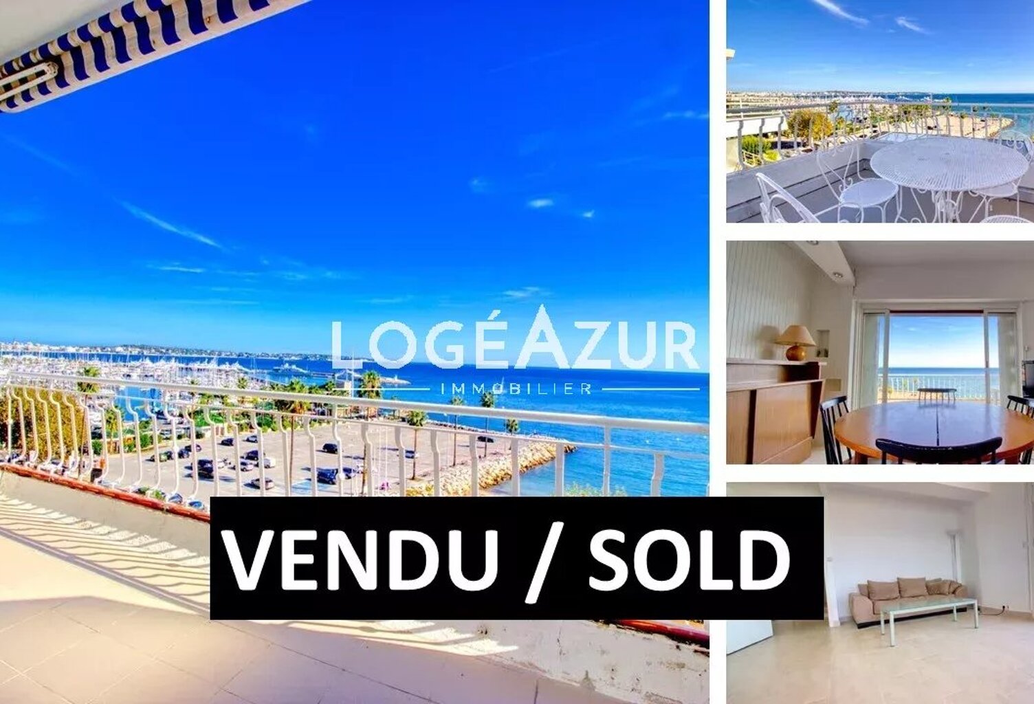 Vente appartement face mer Golfe-juan en dernier étage — photo 1