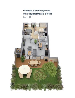 Appartement neuf 3 pièces 64 m²