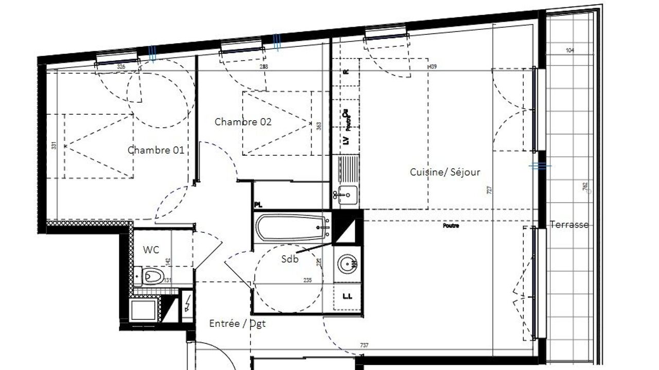 appartement 3 pièces 65 m2 à vendre à Montpellier (34000)