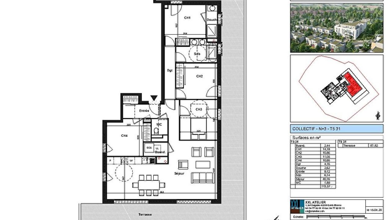 appartement 5 pièces 111 m2 à vendre à Saint-Genest-Lerpt (42530)