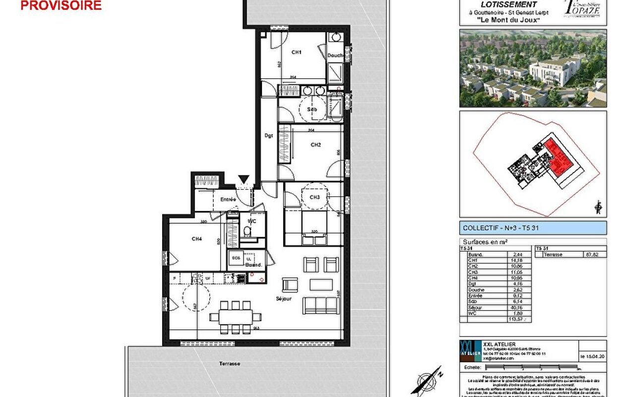 appartement 5 pièces 111 m2 à vendre à Saint-Genest-Lerpt (42530)