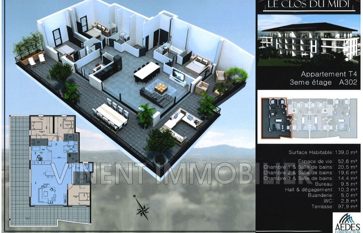 appartement 5 pièces 140 m2 à vendre à Montélimar (26200)