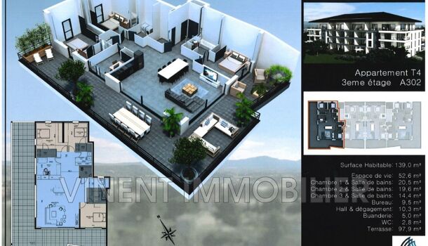 Appartement 5 pièces  à vendre Montélimar 26200