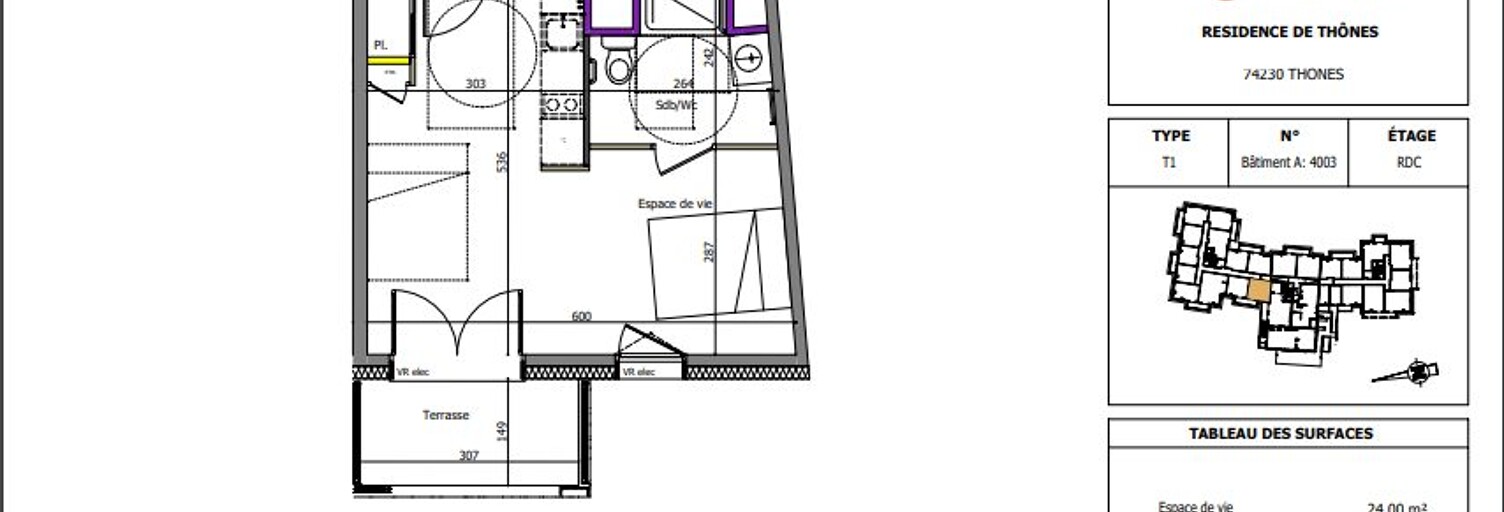 Appartement 1 Pièce 29 m² à vendre à Thônes (74230)