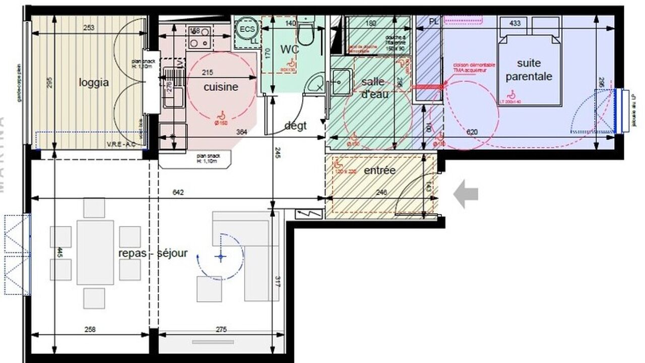 appartement 2 pièces 57 m2 à vendre à Saint-François (97118)