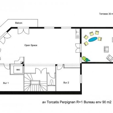 Bureau 75 m²