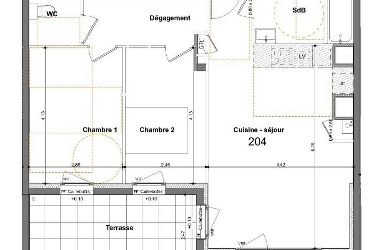 appartement 3 pièces 62 m2 à vendre à Saint-Jacques-de-la-Lande (35136)