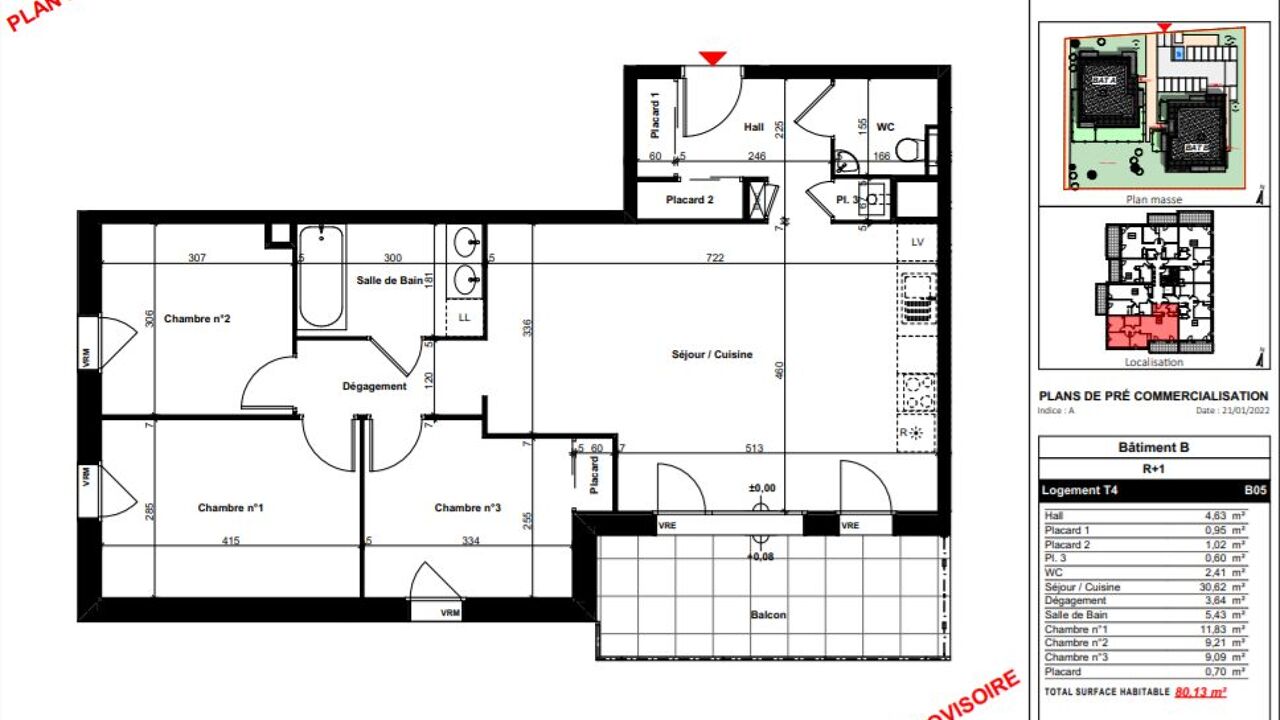 appartement 4 pièces 80 m2 à vendre à Sallanches (74700)