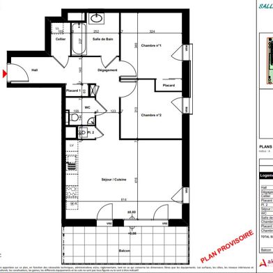 Appartement 3 pièces 69 m²