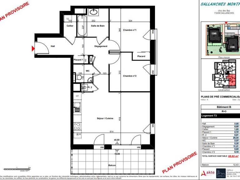 Appartement T3 neuf de 68.82m² — photo 1
