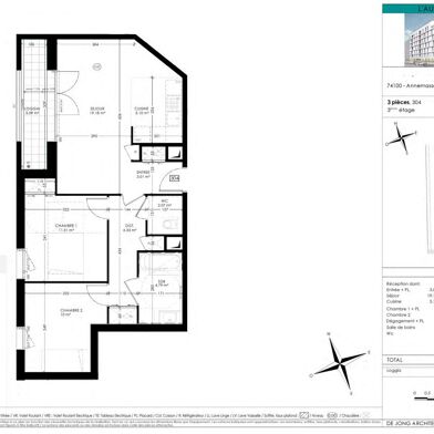 Appartement 3 pièces 356000 €