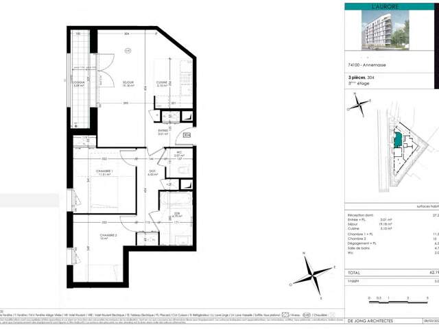 Annemasse - T3 de 62.19 m² — photo du bien
