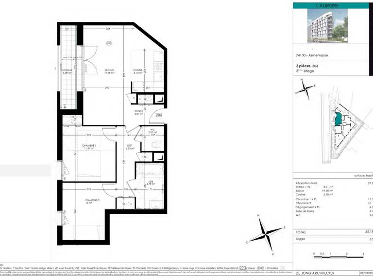 Annemasse - T3 de 62.19 m² — photo 1