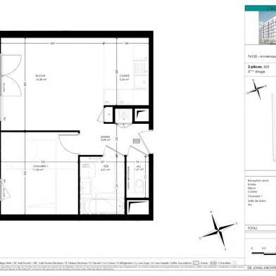 Appartement 2 pièces 42 m²