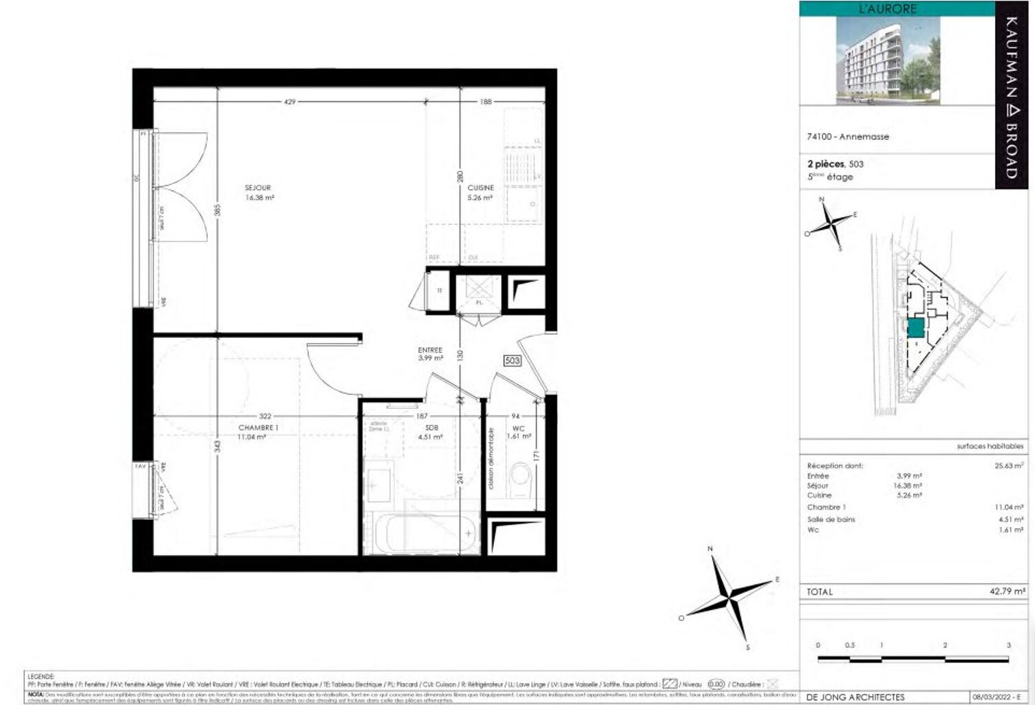 Annemasse - T2 de 42.79 m² — photo 1