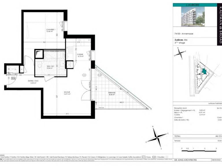 Annemasse - T2 de 44.13 m² — photo 1