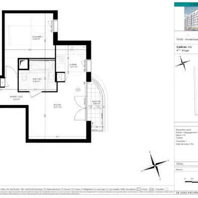 Appartement 2 pièces 288000 €