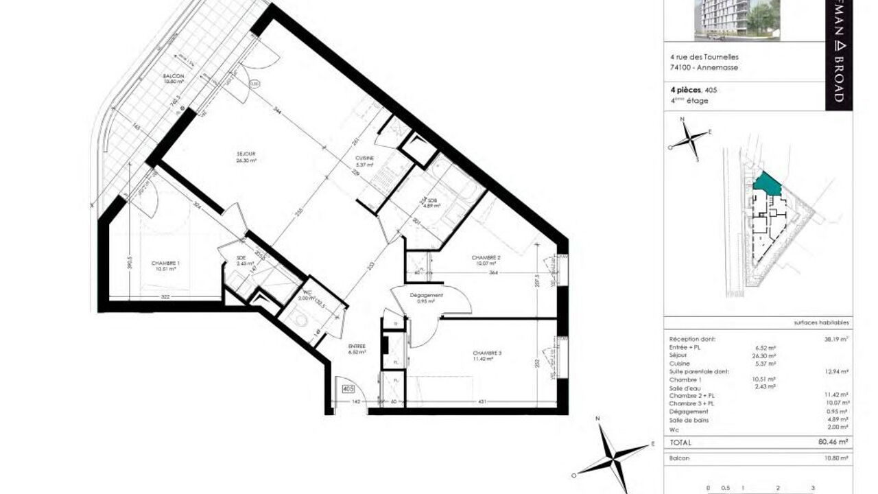 appartement 4 pièces 80 m2 à vendre à Annemasse (74100)