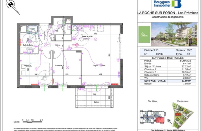 Appartement T3 de 63 m² avec balcon à La-Roche-sur-Foron — photo 2