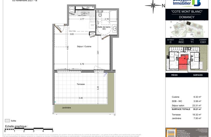 Appartement T1 de 35.21 m² à Domancy — photo 2