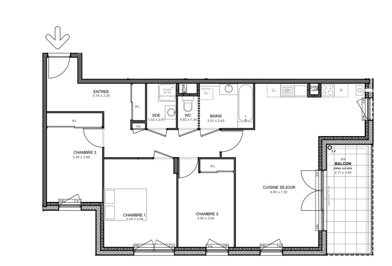 Appartement T3 de 86m² — photo 1
