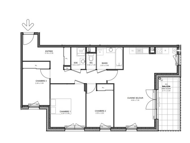 Appartement T3 de 86m² — photo 1