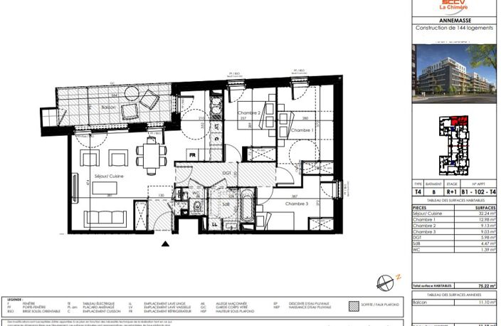 Appartement T4 neuf de 75.22 m² à Annemasse — photo 2