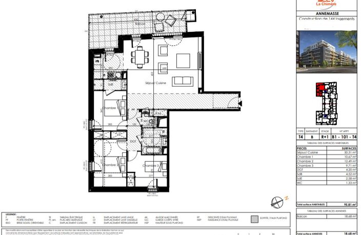 Appartement T4 neuf de 95.81 m² à Annemasse — photo 2