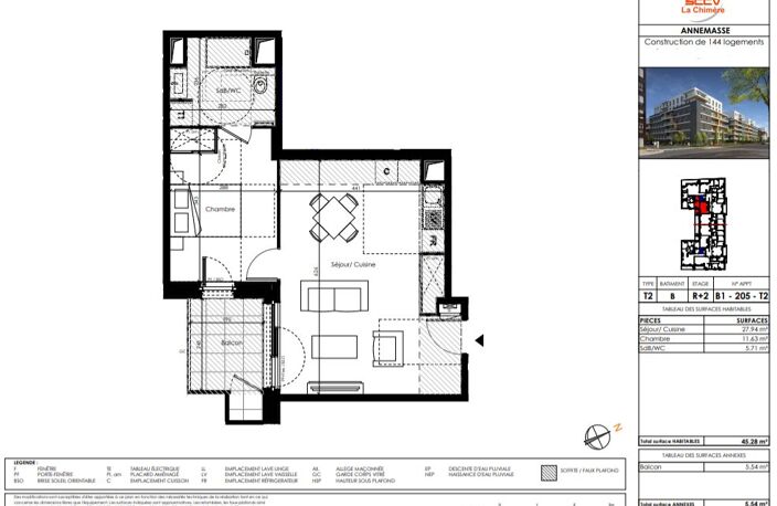 Appartement T2 neuf de 45.28 m² à Annemasse — photo 2