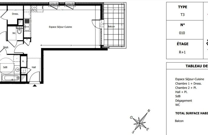 Appartement T3 de 68m² — photo 2