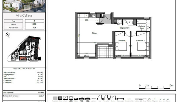 Appartement 3 pièces  à vendre Montpellier 34000