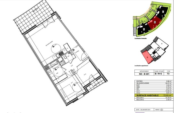 Appartement T3 neuf de 72.93 m² - Saint Genis Pouilly 01630 — photo 2