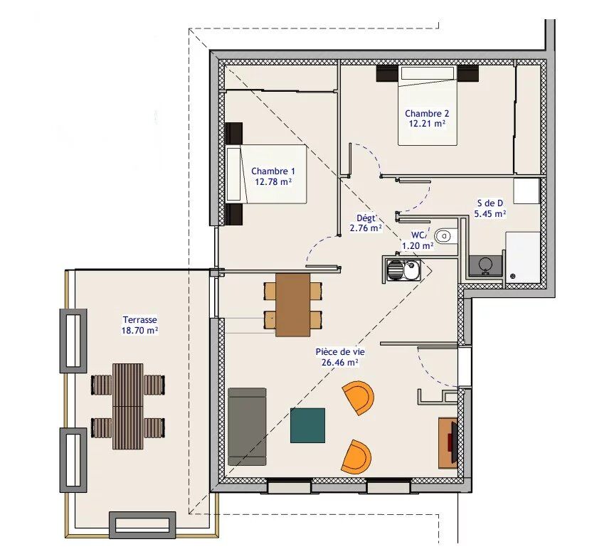 Appartement  T3 à vendre Saint-Marcellin 38160