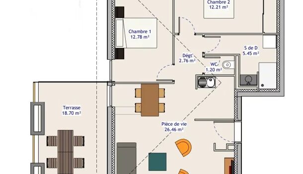Appartement 3 pièces  à vendre Saint-Marcellin 38160