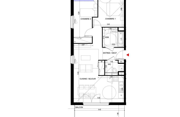 Appartement T3 de 60m² avec balcon — photo 5