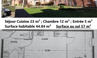 Appartement 2 Pièces 44 m² à vendre à Beauvais (60000)