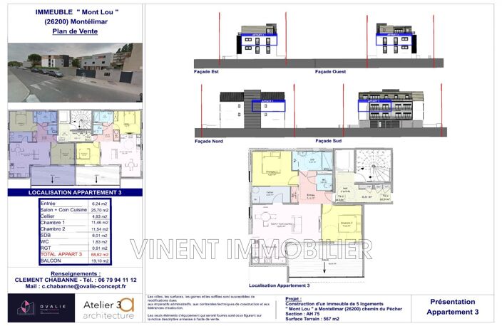 vente appartement 3 Pièce(s) — photo 2