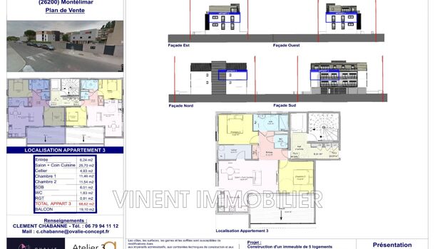 Appartement 3 pièces  à vendre Montélimar 26200