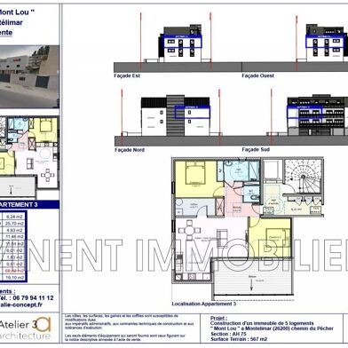 Appartement 3 pièces 239900 €