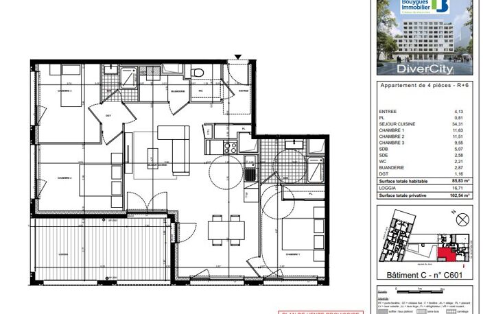 Appartement 4 pièces de 85.83 m² — photo 3