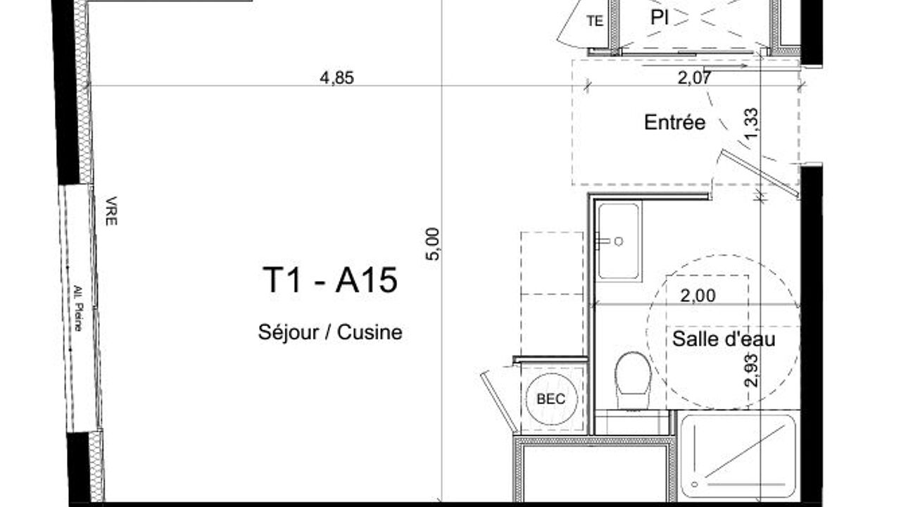 appartement 1 pièces 31 m2 à vendre à Rennes (35000)