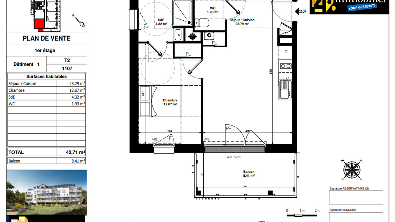 appartement 2 pièces 42 m2 à vendre à Pornichet (44380)