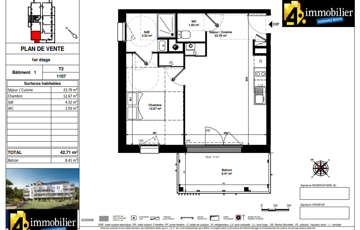 appartement 2 pièces 42 m2 à vendre à Pornichet (44380)