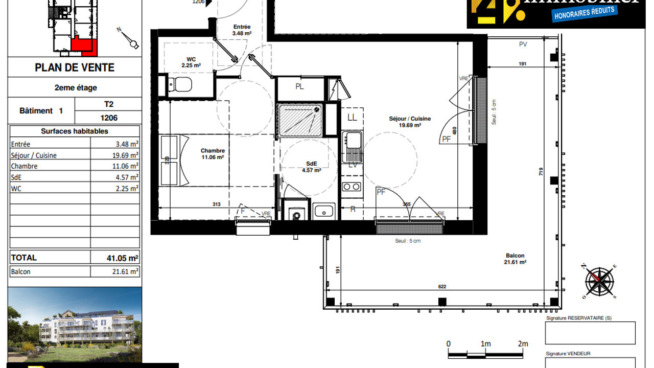 appartement 2 pièces 41 m2 à vendre à Pornichet (44380)