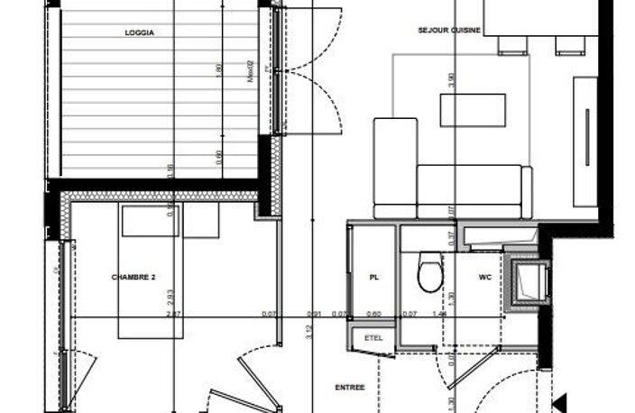 Appartement T3 de 65 m² (garage+loggia) — photo 2